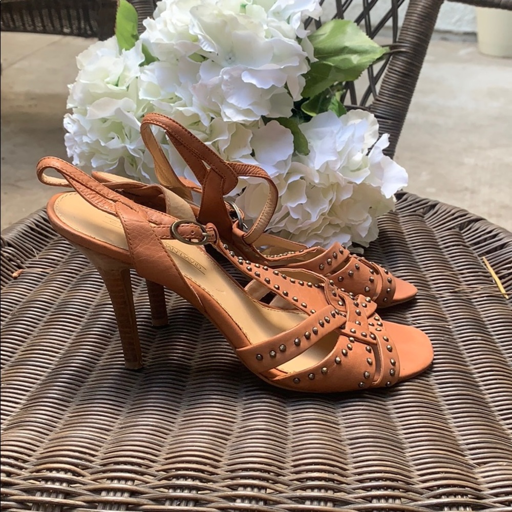 Circa by Joan David leather and stud sandal heels.